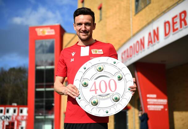 2020 Bilder des Jahres, Sport 02 Februar Sport Themen der Woche KW09 Sport Bilder des Tages Fussball, Herren, Saison 2019 2020, 1. Bundesliga, 1. FC Union Berlin, der zweifache Deutsche Meister Christian Gentner (1. FC Union) steht beim Spiel gegen den VfL Wolfsburg (1. März) vor seinem 400. Bundesligaspiel, 27.02. 2020, Copyright: xMatthiasxKochx