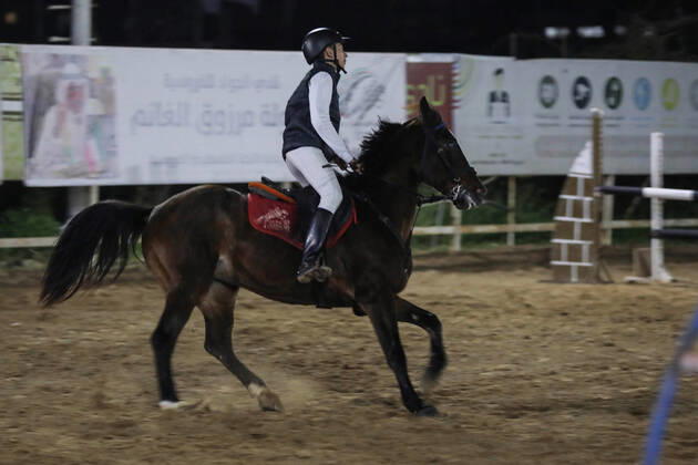 February 27, 2020, Gaza City, Gaza Strip, Palestinian Territory: Palestinian competitors ride their horses during the first championship in jump barriers for the year 2020, on February 27, 2020 Middle East News - February 27, 2020 - ZUMAap3_ 97337377st Copyright: xMahmoudxAjjourx