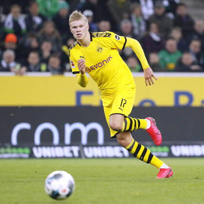 HAALAND Erling Team BVB DFL Fussball Bundesliga Saison 2019 - 2020 Spiel Borussia Moenchengladbach - BVB 1 : 2 am 07. 03. 2020 in Moenchengladbach DFL REGULATIONS PROHIBIT ANY USE OF PHOTOGRAPHS as IMAGE SEQUENCES and or QUASI-VIDEO