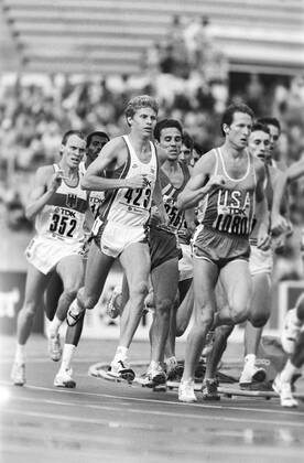 870906 Athletics, World Athletics Championships: Steve Cram of Great Britain during 1500 m at The World Athletics Championships on September 6, 1987 in Rome, Italy. BILDBYRAN Copyright: BILDBYRAN 870906027