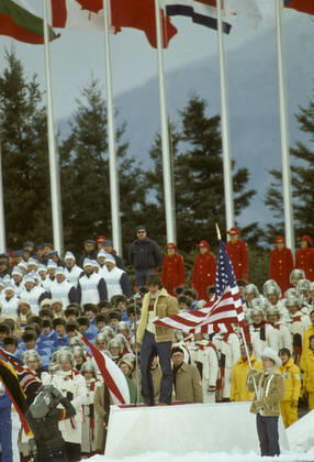Speed skating, Eisschnelllauf Eric Heiden (USA), taking the oath for the athletes at the 1980 Olympic Winter games, Winterspiele,Spiele, Summer games Copyright: xDUOMO PCNx SS01Y4 049716