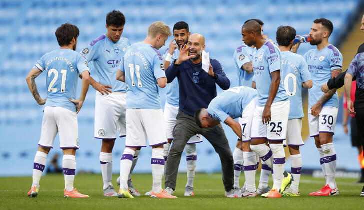 Bilder des Jahres 2020, Sport 06 Juni Sport Themen der Woche KW26 Sport Bilder des Tages Football - 2019 2020 Premier League - Manchester City vs. Burnley Manchester City Manager Josep Guardiola at the Etihad Stadium. COLORSPORT LYNNE CAMERON 