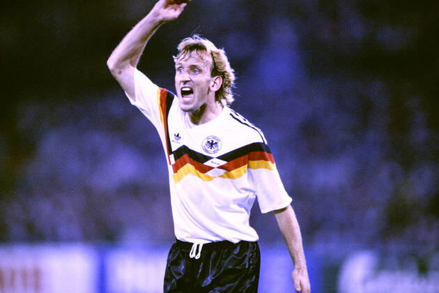 BREHME Andreas Team Deutschland Team Deutschland Weltmeister FIFA Fussball Weltmeisterschaften 1990 in Italien Finale Deutschland - Argentinien 1 : 0 am 08.07. 1990 in Rom