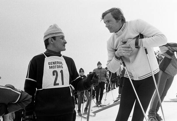 690223 Triple gold medalist in alpine skiing at The Winter Olympic Games, Olympische Spiele, Olympia, OS in Grenoble 1968 Jean-Claude Killy of France is seen during a tour of Sweden on February 23, 1969 in Stockholm. BILDBYRAN Copyright: BILDBYRAN BB690223BB003