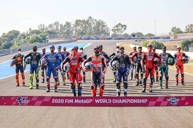 Bilder des Jahres 2020, Sport 07 Juli Sport Themen der Woche KW29 Sport Bilder des Tages Presentation of teams and pilots of MotoGP for the Spanish Grand Prix next weekend at Jerez, July 16, 2020. Presentacion de equipos y pilotos de Moto GP para el Gran Premio de Espana del próximo fin de semana. Jerez 16 de Julio de 2020. Pilots of MotoGP Circuito de Jerez-Angel Nieto Cordon Press Cordon Press  xx xx