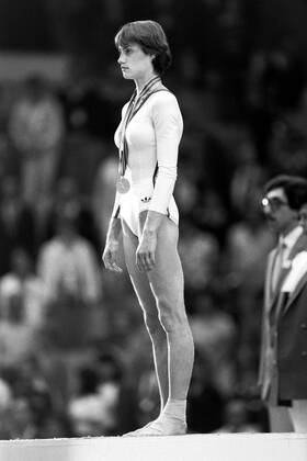 COMANECI Nadja Team ROU Olympiasiegerin Turnen der Frauen Olympische Sommerspiele 1980 in Moskau am 25. Juli 1980 in Moskau