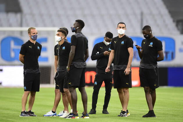 Reconnaissance du Terrain par les joueurs de Marseille Valere Germain (OM) FOOTBALL : OM vs ASSE - Ligue1 Uber eats - 17 09 2020 JBAutissier Panoramic