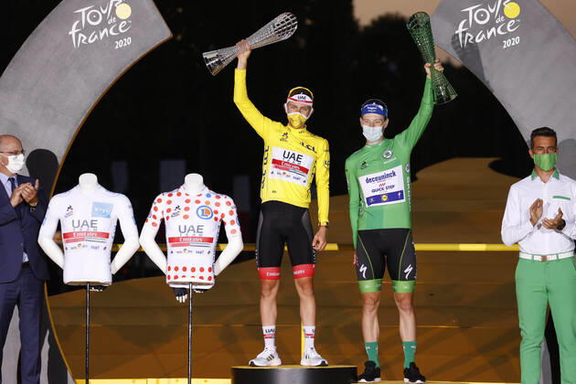 20-09-2020 Tour De France; Tappa 21 Mantes La Jolie - Paris; 2020, Uae - Emirates; 2020, Deceuninck - Quick Step; Pogacar, Tadej; Bennett, Sam; Paris; 