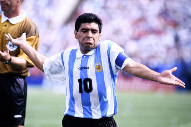 IMAGO Iconic Moments, Fußball MARADONA Diego Team Argentina FIFA WM 1994 in USA Vorrundenspiel ARG - Nigeria 2 : 1 Diego Maradonas letztes Spiel fuer Argentinien am 25.06.1994 in Boston