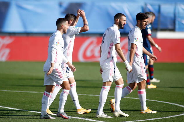 October 31, 2020, Valdebebas, MADRID, SPAIN: Federico Valverde of Real Madrid celebrates a goal during the spanish league, La Liga Santander, football match played between Real Madrid and SD Huesca at Alfredo Di Stefano stadium on October 31, 2020, in Valdebebas, Madrid, Spain. Valdebebas SPAIN - ZUMAa181 20201031_zaa_a181_125 Copyright: xOscarxJ.xBarrosox