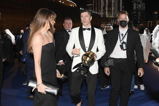 Foto Fabio Ferrari - LaPresse 27 Dicembre 2020 Dubai ( Emirati Arabi ) Dubai Globe Soccer Award 2020 - Dodicesima Edizione. Nella foto: Robert Lewandowski photo Fabio Ferrari - LaPresse December 27, 20720 Dubai (Unated Arab Emirate) Sport Dubai Globe Soccer Award 2020 - 12th Edition. In the pic: Robert Lewandowski  Copyright: xFabioxFerrari LaPressex