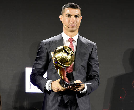 Foto Fabio Ferrari - LaPresse 27 Dicembre 2020 Dubai ( Emirati Arabi ) Dubai Globe Soccer Award 2020 - Dodicesima Edizione. Nella foto: Best Agent of the century, Jorge Mendes, takes the award Cristiano Ronaldo photo Fabio Ferrari - LaPresse December 27, 20720 Dubai (Unated Arab Emirate) Sport Dubai Globe Soccer Award 2020 - 12th Edition. In the pic: Best Agent of the century,Jorge Mendes, takes the award Cristiano Ronaldo  Copyright: xFabioxFerrari LaPressex
