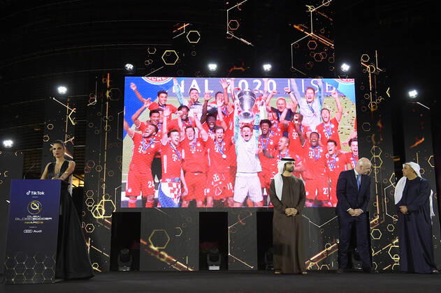 Sport Bilder des Tages Foto Fabio Ferrari - LaPresse 27 Dicembre 2020 Dubai ( Emirati Arabi ) Dubai Globe Soccer Award 2020 - Dodicesima Edizione. Nella foto: Best Club of the year Bayern Munich photo Fabio Ferrari - LaPresse December 27, 20720 Dubai (Unated Arab Emirate) Sport Dubai Globe Soccer Award 2020 - 12th Edition. In the pic: Best Club of the year Bayern Munich  Copyright: xFabioxFerrari LaPressex