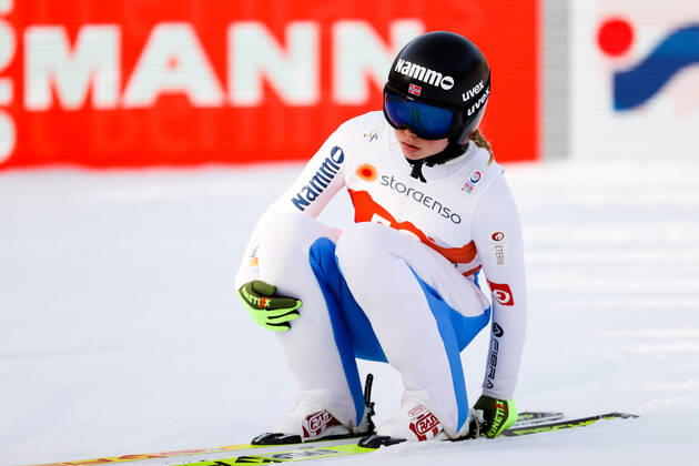NORDIC SKIING - FIS Nordic World Ski Championships Oberstdorf 2021 OBERSTDORF,GERMANY,23.FEB.21 - NORDIC SKIING, Ski jumping, Skispringen, Ski, nordisch - FIS Nordic World Ski Championships, normal hill, training, ladies. Image shows Maren Lundby (NOR). GEPAxpictures xChristianxWalgram