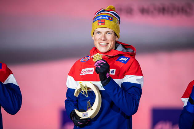 210227 Gold medalist Johannes Hosflot Klaebo of Norway at the Medal ceremony for the men?s cross-country skiing sprint of the FIS Nordic Ski World Championships on February 27, 2021 in Oberstdorf. Photo: Johanna Lundberg BILDBYRAN kod JL JL0084 skidor cross-country skiing langrenn fis nordic world ski championships vm ski-vm skid-vm medaljceremoni medal ceremony 3 bbeng Copyright: JOHANNAxLUNDBERG BB210227JL149