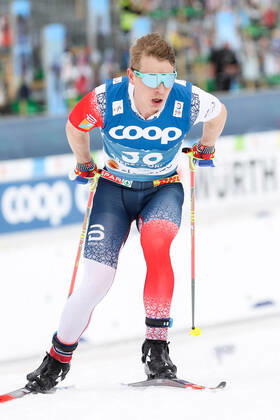 NORDIC SKIING - FIS Nordic World Ski Championships Oberstdorf 2021 OBERSTDORF,GERMANY,03.MAR.21 - NORDIC SKIING, CROSS COUNTRY SKIING - FIS Nordic World Ski Championships, 15km free, men. Image shows Simen Hegstad Krueger (NOR). GEPAxpictures xChristianxWalgram