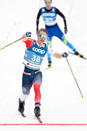 NORDIC SKIING - FIS Nordic World Ski Championships Oberstdorf 2021 OBERSTDORF,GERMANY,03.MAR.21 - NORDIC SKIING, CROSS COUNTRY SKIING - FIS Nordic World Ski Championships, 15km free, men. Image shows Simen Hegstad Krueger (NOR). GEPAxpictures xChristianxWalgram