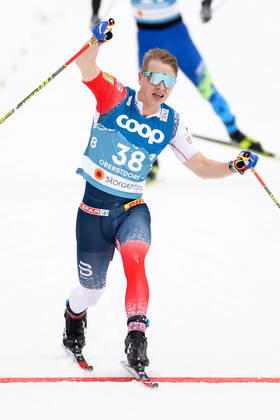 NORDIC SKIING - FIS Nordic World Ski Championships Oberstdorf 2021 OBERSTDORF,GERMANY,03.MAR.21 - NORDIC SKIING, CROSS COUNTRY SKIING - FIS Nordic World Ski Championships, 15km free, men. Image shows Simen Hegstad Krueger (NOR). GEPAxpictures xChristianxWalgram