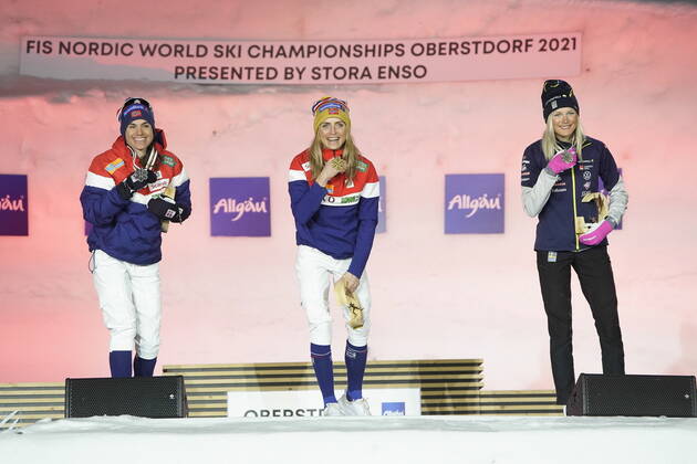 06.03.2021 OBERSTDORF MISTRZOSTWA SWIATA W NARCIARSTWIE KLASYCZNYM, SKOKI NARCIARSKIE HS 137 , KONKURS DRUZYNOWY FIS NORDIC WORLD SKI CHAMPIONSHIPS, Ski jumping, Skispringen, Ski, nordisch MEN S TEAM LARGE HILL n z. THERESE JOHAUG FOT: TOMASZ MARKOWSKI NEWSPIX --- Newspix.pl  20210306TOM338