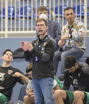 Trainer Jaron SIEWERT (B) Gestik, Geste, Handball 1. Bundesliga, 20. Spieltag, TUSEM Essen (E) - Fuechse Berlin (B) 23:24, am 07.03.2021 in E s s e n Deutschland Â