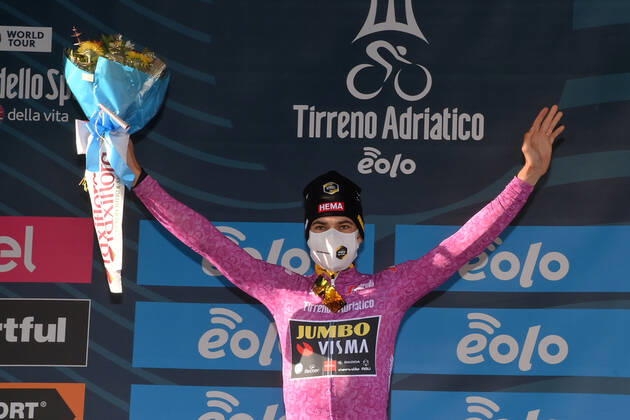 Photo Gian Mattia D Alberto - LaPresse March, 13 2021 Terni (Italy) Cycling Tirreno-Adriatico Eolo 2021 Stage 4 Terni - Prati di Tivo 148 km In the pic:VAN AERT Wout JUMBO-VISMA  Copyright: xGianxMattiaxD Albertox-xLaPressex