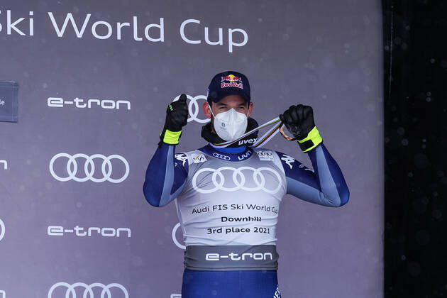 17.03.2021, Lenzerheide, Lenzerheide, Audi FIS Ski Weltcup Lenzerheide: Downhill Men, Dominik Paris (Italien) ist 3. im Gesamtranking Abfahrt 2021 Lenzerheide Lenzerheide Graubünden Schweiz Copyright: xJustPictures.ch JarixPestelaccix