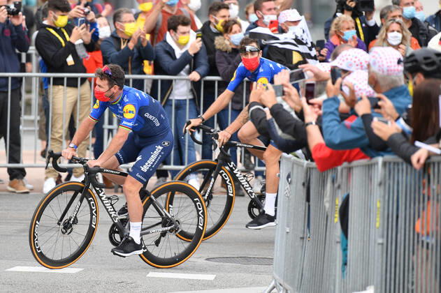 British Mark Cavendish of Deceuninck - Quick-Step pictured during the presentation of the teams participating in the 108th edition of the Tour de France cycling race, in Brest, France, Thursday 24 June 2021. This year s Tour de France is taking place from 26 June to 18 July 2021. DAVIDxSTOCKMAN  x3018052x