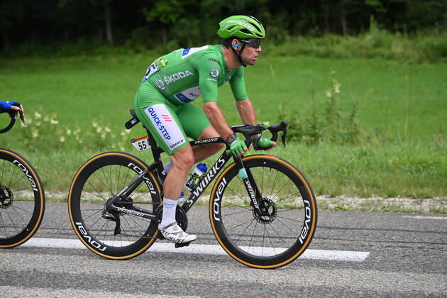 British Mark Cavendish of Deceuninck - Quick-Step wearing the green points jersey rides the stage 10 of the 108th edition of the Tour de France cycling race, 190,7 km from Albertville to Valence, France, Tuesday 06 July 2021. This year s Tour de France takes place from 26 June to 18 July 2021. DAVIDxSTOCKMAN x3027961x