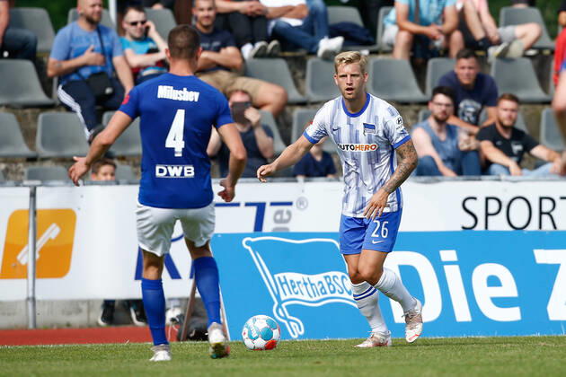 07.07.2021, xtgx, Fussball Testspiel, MSV Neuruppin - Hertha BSC Berlin emspor, v.l. Arne Arne Maier (Hertha) (Hertha) (DFL DFB REGULATIONS PROHIBIT ANY USE OF PHOTOGRAPHS as IMAGE SEQUENCES and or QUASI-VIDEO) Neuruppin