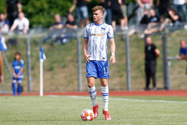 07.07.2021, xtgx, Fussball Testspiel, MSV Neuruppin - Hertha BSC Berlin emspor, v.l. Maximilian Mittelstaedt (Hertha, 17) Freisteller, Einzelbild, Ganzkoerper, single frame (DFL DFB REGULATIONS PROHIBIT ANY USE OF PHOTOGRAPHS as IMAGE SEQUENCES and or QUASI-VIDEO) Neuruppin