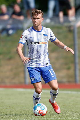 07.07.2021, xtgx, Fussball Testspiel, MSV Neuruppin - Hertha BSC Berlin emspor, v.l. Maximilian Mittelstaedt (Hertha, 17) Freisteller, Einzelbild, Ganzkoerper, single frame (DFL DFB REGULATIONS PROHIBIT ANY USE OF PHOTOGRAPHS as IMAGE SEQUENCES and or QUASI-VIDEO) Neuruppin