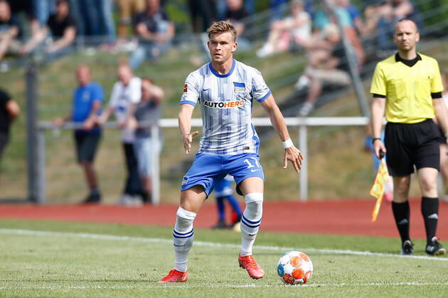 07.07.2021, xtgx, Fussball Testspiel, MSV Neuruppin - Hertha BSC Berlin emspor, v.l. Maximilian Mittelstaedt (Hertha, 17) Freisteller, Einzelbild, Ganzkoerper, single frame (DFL DFB REGULATIONS PROHIBIT ANY USE OF PHOTOGRAPHS as IMAGE SEQUENCES and or QUASI-VIDEO) Neuruppin