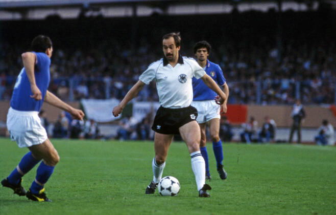 11.07.82 Italien - Deutschland Spanien, Madrid, 11.07.1982, Fussball, FIFA WM 1982 in Spanien, Finale, Italien - BRD Deutschland (DFB) (3:1): Uli Stielike (Deutschland).