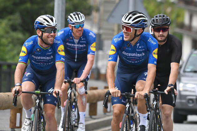 British Mark Cavendish of Deceuninck - Quick-Step pictured in action during the second rest day of the 108th edition of the Tour de France cycling race, Andorre-la-Vieille, Andorra, Monday 12 July 2021. This year s Tour de France takes place from 26 June to 18 July 2021. DAVIDxSTOCKMAN x3032548x
