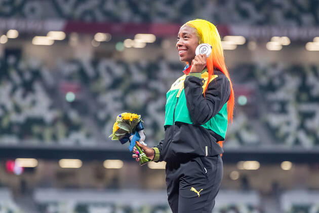Olympic Games, Olympische Spiele, Olympia, OS 01.08.2021 Shelly-Ann Fraser-Pryce (JAM) wins Silver in the womenÕs 100 m at the Olympic Games in Tokyo, on Sunday, August 01, 2021 Copyright: xBEAUTIFULxSPORTS OlafxRellischx