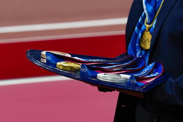 Mandatory Credit: Photo by Dave Shopland Shutterstock (12249250p) Olympics Medals - Men s 20km Race Walk Final Athletics, Olympic Stadium, Tokyo Olympic Games, Olympische Spiele, Olympia, OS 2020, Japan - 06 Aug 2021 Athletics, Olympic Stadium, Tokyo Olympic Games 2020, Japan - 06 Aug 2021  Copyright: xDavexShopland Shutterstockx 12249250p