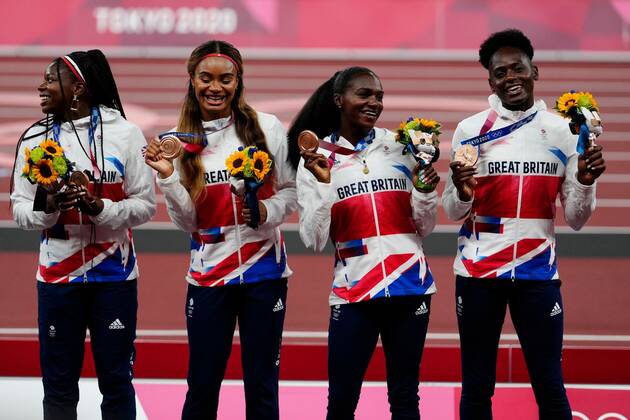 Mandatory Credit: Photo by Dave Shopland Shutterstock (12249251g) Asha Philip, Imani Lansiquot, Dina Asher-Smith and Daryll Neita (GBR) - Women s 4 x 100m Relay Final - Bronze Athletics, Olympic Stadium, Tokyo Olympic Games, Olympische Spiele, Olympia, OS 2020, Japan - 07 Aug 2021 Athletics, Olympic Stadium, Tokyo Olympic Games 2020, Japan - 07 Aug 2021 Copyright: xDavexShopland Shutterstockx 12249251g