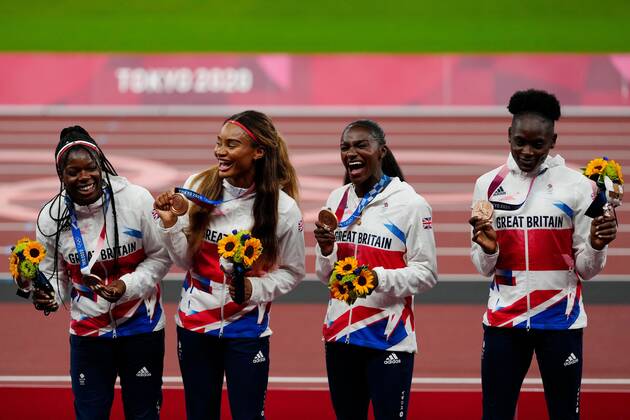 Mandatory Credit: Photo by Dave Shopland Shutterstock (12249251k) Asha Philip, Imani Lansiquot, Dina Asher-Smith and Daryll Neita (GBR) - Women s 4 x 100m Relay Final - Bronze Athletics, Olympic Stadium, Tokyo Olympic Games, Olympische Spiele, Olympia, OS 2020, Japan - 07 Aug 2021 Athletics, Olympic Stadium, Tokyo Olympic Games 2020, Japan - 07 Aug 2021 Copyright: xDavexShopland Shutterstockx 12249251k