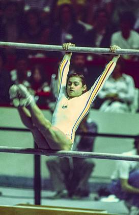 Gymnastics Nadia Comanici Nadia Comaneci (ROM) performs on the uneven bars at the 1976 Olympic Summer Games, Montreal, Canada Montreal NY Copyright: xDUOMO PCNx GY0116_006340