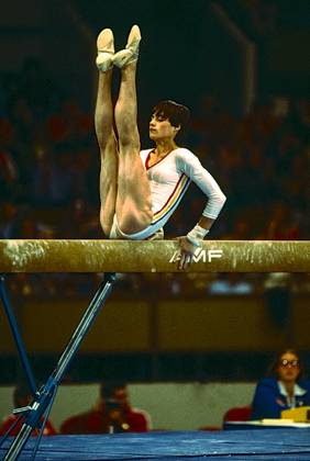 Gymnastics Nadia Comanici Nadia Comaneci (ROM) performs on the balance beam at the 1979 World Artistic Gymnastics Championships, Fort Worth, TX Fort Worth Texas United States Copyright: xStevenxExxSutton DUOMO PCNx GY0902_008105