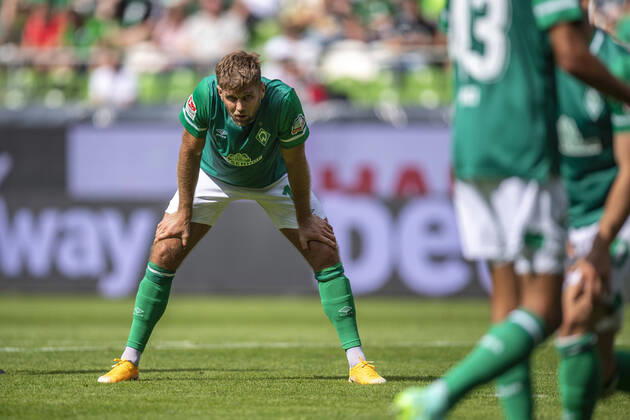 Fußball: 2. Bundesliga, Saison 2021 2022, 3. Spieltag, SV Werder Bremen - SC Paderborn am 15.08.2021 im Wohninvest Stadion in Bremen. Bremens Niclas Füllkrug ist enttäuscht. DFL REGULATIONS PROHIBIT ANY USE OF PHOTOGRAPHS AS IMAGE SEQUENCES AND OR QUASI-VIDEO. Copyright: xDavidxInderliedx