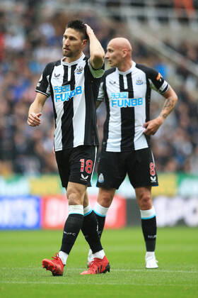 Football - Premier League - Newcastle United v West Ham United 15th August 2021 - Premier League - Newcastle United v West Ham United - Federico Fernandez of Newcastle United looks dejected - Photo: Simon Stacpoole Offside. Newcastle-upon-Tyne UK Copyright: xSimonxStacpoolexOffside