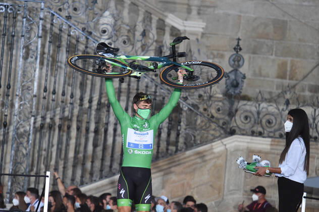 Radsport, Vuelta a Espana, Siegerehrung in Santiago de Compostela 05-09-2021 Vuelta A Espana; Tappa 21 Padron - Santiago De Compostela; 2021, Deceuninck - Quick Step; Jakobsen, Fabio; Santiago De Compostela; 