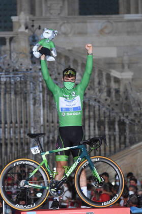 Radsport, Vuelta a Espana, Siegerehrung in Santiago de Compostela 05-09-2021 Vuelta A Espana; Tappa 21 Padron - Santiago De Compostela; 2021, Deceuninck - Quick Step; Jakobsen, Fabio; Santiago De Compostela; 