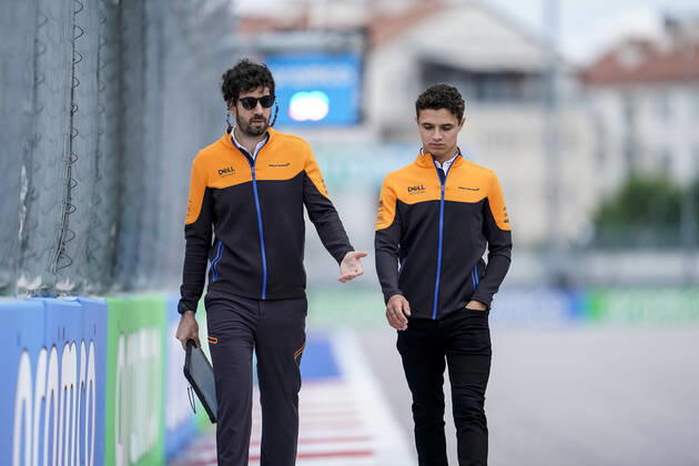 September 23, 2021, Sochi, Russia: LANDO NORRIS of Great Britain and McLaren F1 Team is seen during preparations of the 2021 FIA Formula 1 Russian Grand Prix at Sochi Autodrom in Sochi, Russia. Sochi Russia - ZUMAg147 20210923_zap_g147_007 Copyright: xJamesxGasperottix