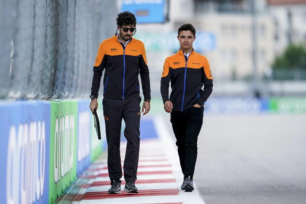 September 23, 2021, Sochi, Russia: LANDO NORRIS of Great Britain and McLaren F1 Team is seen during preparations of the 2021 FIA Formula 1 Russian Grand Prix at Sochi Autodrom in Sochi, Russia. Sochi Russia - ZUMAg147 20210923_zap_g147_009 Copyright: xJamesxGasperottix