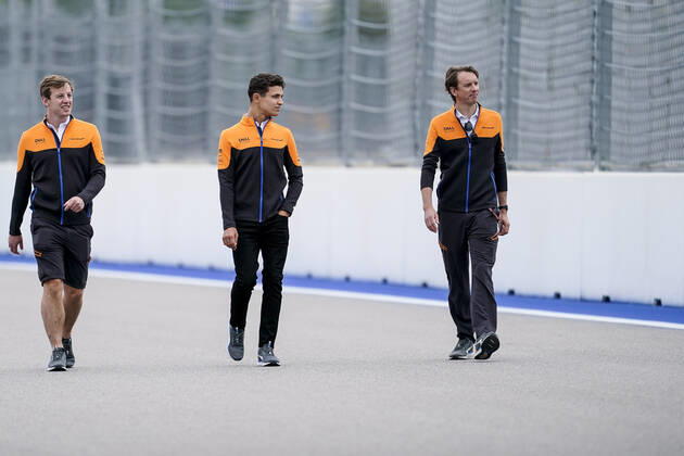September 23, 2021, Sochi, Russia: LANDO NORRIS of Great Britain and McLaren F1 Team is seen during preparations of the 2021 FIA Formula 1 Russian Grand Prix at Sochi Autodrom in Sochi, Russia. Sochi Russia - ZUMAg147 20210923_zap_g147_011 Copyright: xJamesxGasperottix