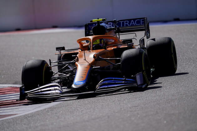 September 24, 2021, Sochi, Russia: LANDO NORRIS of Great Britain and McLaren F1 Team drives during practice of the 2021 FIA Formula 1 Russian Grand Prix at Sochi Autodrom in Sochi, Russia. Sochi Russia - ZUMAg147 20210924_zap_g147_031 Copyright: xJamesxGasperottix