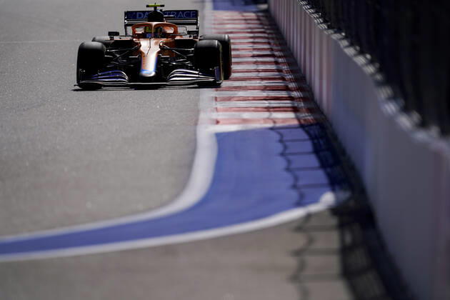 September 24, 2021, Sochi, Russia: LANDO NORRIS of Great Britain and McLaren F1 Team drives during practice of the 2021 FIA Formula 1 Russian Grand Prix at Sochi Autodrom in Sochi, Russia. Sochi Russia - ZUMAg147 20210924_zap_g147_040 Copyright: xJamesxGasperottix