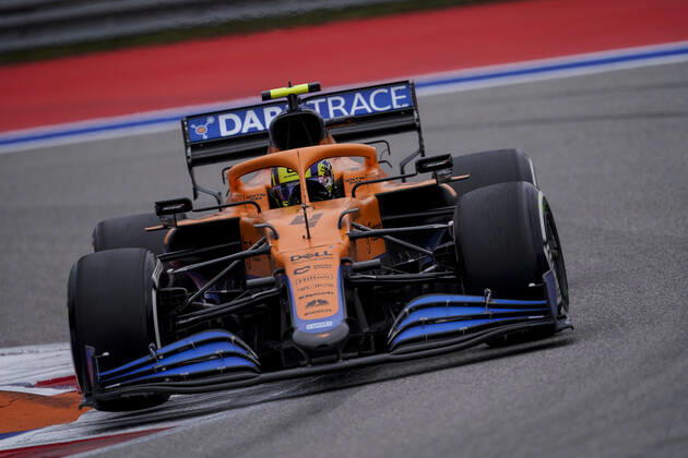 September 26, 2021, Sochi, Russia: LANDO NORRIS of Great Britain and McLaren F1 Team drives during the 2021 FIA Formula 1 Russian Grand Prix at Sochi Autodrom in Sochi, Russia. Sochi Russia - ZUMAg147 20210926_zap_g147_052 Copyright: xJamesxGasperottix